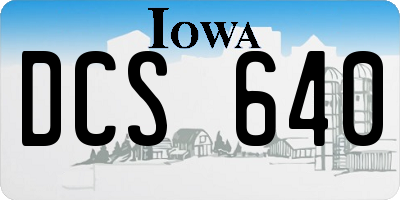 IA license plate DCS640