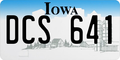 IA license plate DCS641