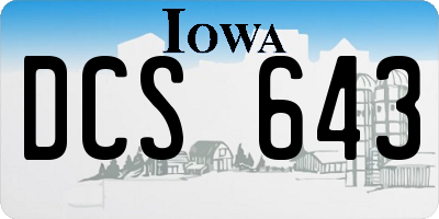 IA license plate DCS643