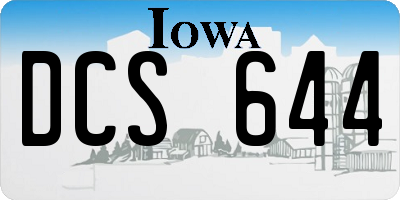 IA license plate DCS644