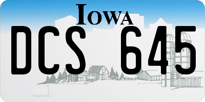 IA license plate DCS645