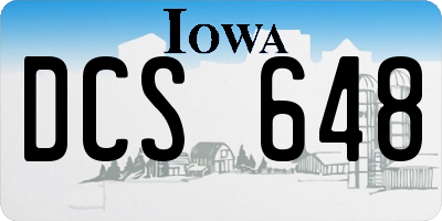 IA license plate DCS648