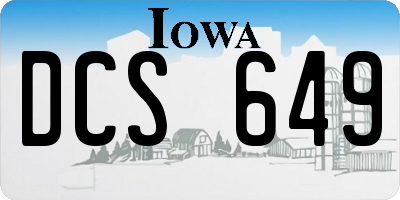 IA license plate DCS649