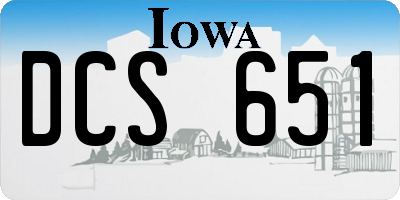 IA license plate DCS651