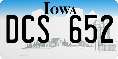 IA license plate DCS652
