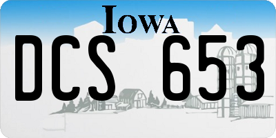 IA license plate DCS653