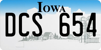 IA license plate DCS654