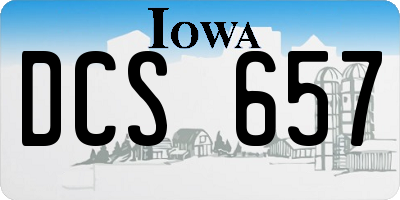 IA license plate DCS657