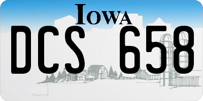 IA license plate DCS658