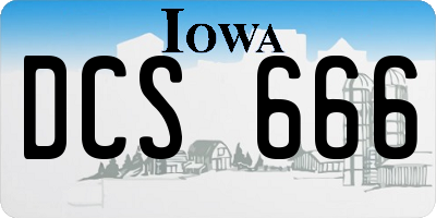 IA license plate DCS666