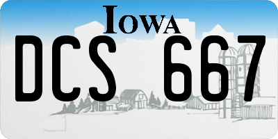 IA license plate DCS667