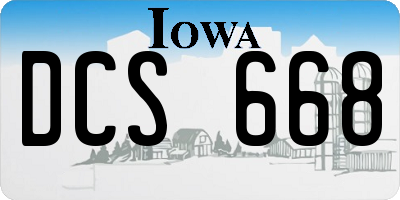 IA license plate DCS668