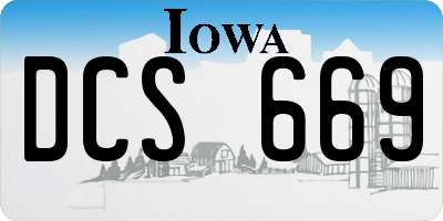 IA license plate DCS669