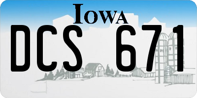 IA license plate DCS671