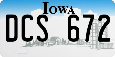 IA license plate DCS672