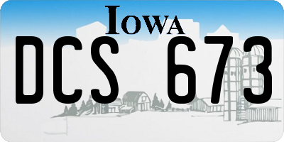 IA license plate DCS673