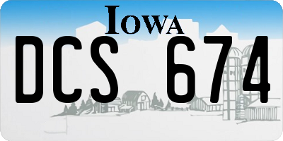 IA license plate DCS674