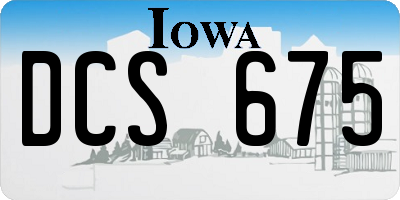 IA license plate DCS675