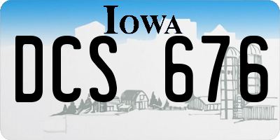 IA license plate DCS676