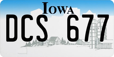 IA license plate DCS677