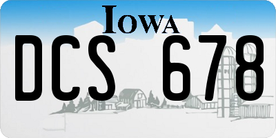 IA license plate DCS678