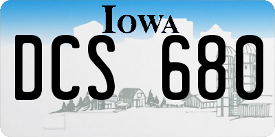 IA license plate DCS680