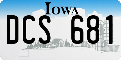 IA license plate DCS681