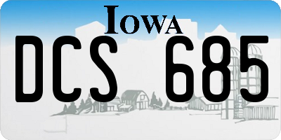 IA license plate DCS685