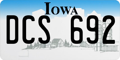 IA license plate DCS692