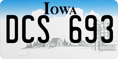 IA license plate DCS693