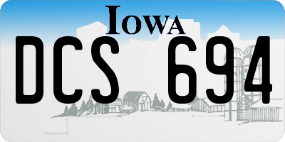 IA license plate DCS694
