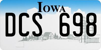 IA license plate DCS698