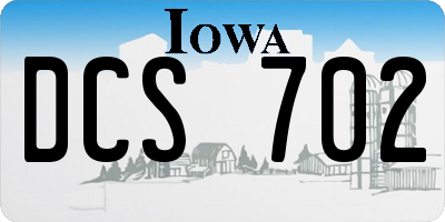 IA license plate DCS702
