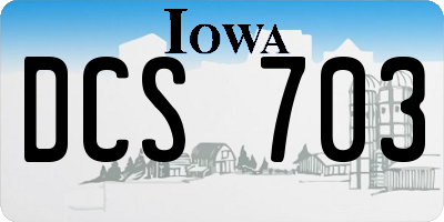 IA license plate DCS703