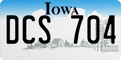 IA license plate DCS704