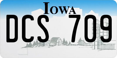 IA license plate DCS709