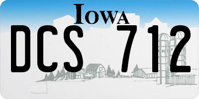 IA license plate DCS712