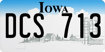 IA license plate DCS713
