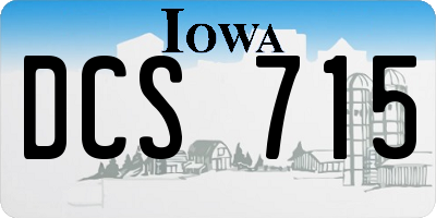 IA license plate DCS715