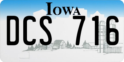 IA license plate DCS716