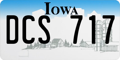 IA license plate DCS717