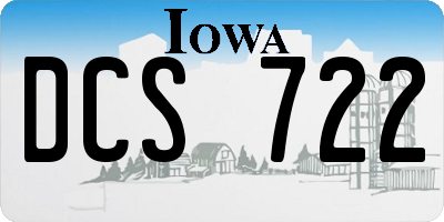 IA license plate DCS722