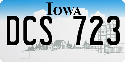 IA license plate DCS723