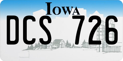 IA license plate DCS726