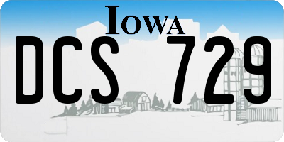 IA license plate DCS729