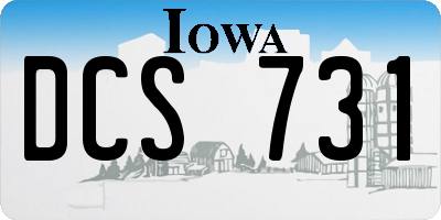IA license plate DCS731