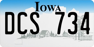 IA license plate DCS734