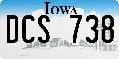 IA license plate DCS738