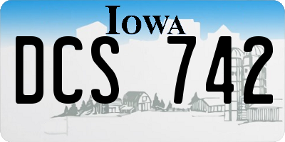 IA license plate DCS742