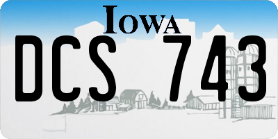 IA license plate DCS743
